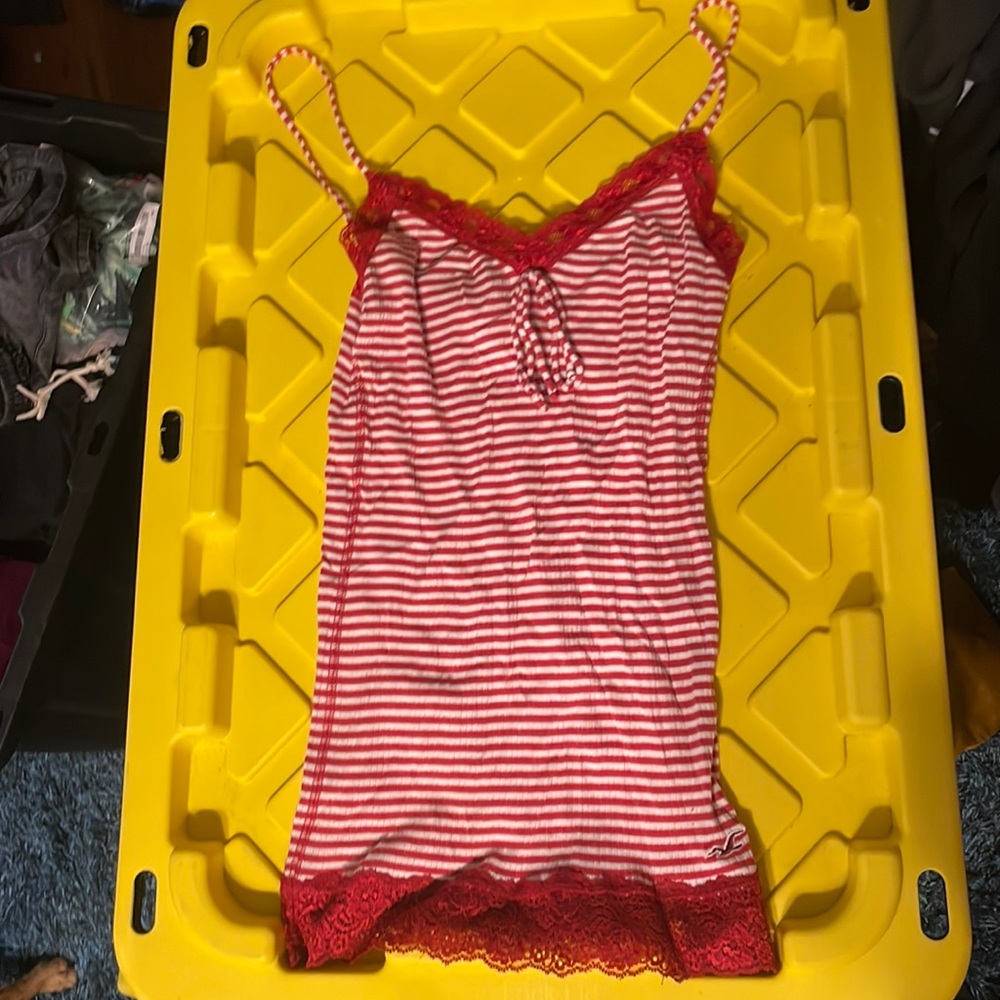 Hollister California red striped tank top